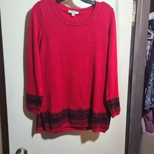 Studio Works Red and Black Women's Top